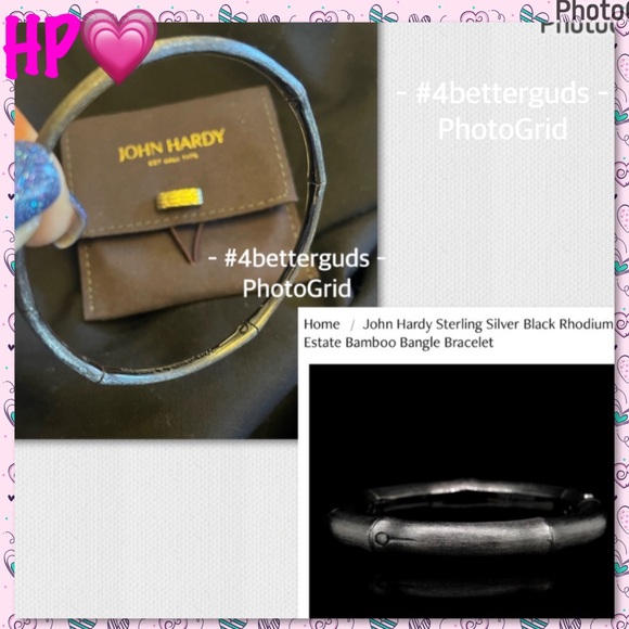 John Hardy Bamboo Black Rhodium Estate Sterling Silver Bangle Bracelet in Bag OS - Picture 16 of 16